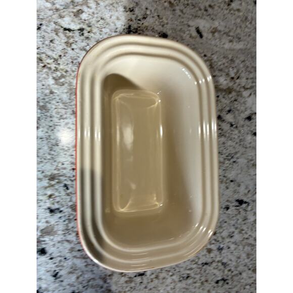 Le Creuset Bread Meatloaf Baking Dish Stoneware Red Loaf Pan Rectangular 9"X5" - Picture 3 of 8